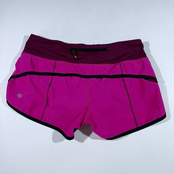 Lululemon Speed Up Shorts 2.5” Size 4 Hot Pink Magenta Black Trim Running - Picture 2 of 10